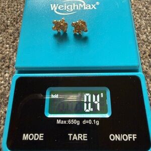 14k yellow gold bear earrings